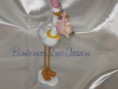 Cake Topper "Cicogna Rosa" Battesimo Nascita